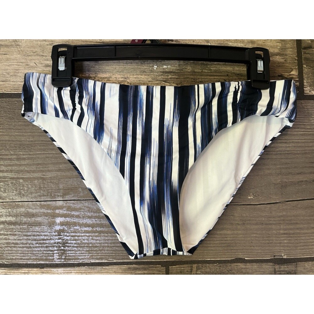 Athena Horizon Women's Bikini Swimsuit Bottom Blue Black Size 10 NWT